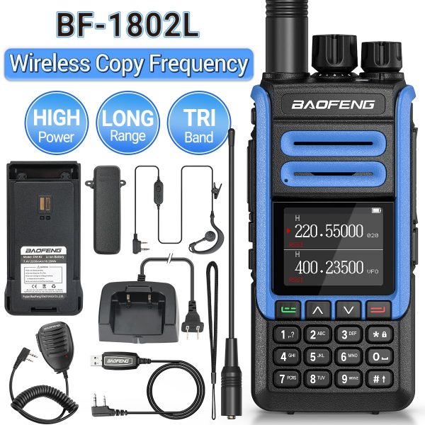 BAOFENG BF-1802L High Power Tri-Band Walkie Talkie Long Range NOAA Weather Wireless Copy Frequency Two Way Radio UV-5R K5 For Hunting - Image 2