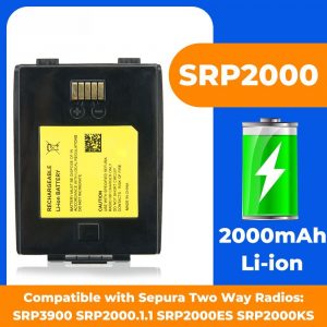 SRP2000 2000mAh 7.4V Replacement Battery for Sepura SRP3000 SRP3500 SRP3800 SRP3900 Two Way Radios Li-ion Battery