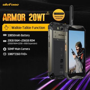 Ulefone Armor 20WT Rugged Waterproof Smartphone DMR Walkie-Talkie 10850mAh Mobile Phones 20GB+256GB Android Phone
