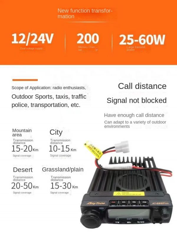 New Arrival AT-688plus Anytone AT688plus 60W 24V Truck Car Mobile Transciever - Image 4