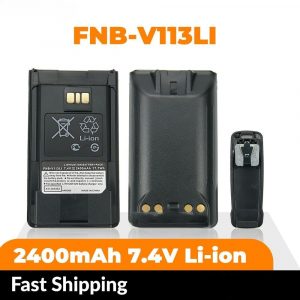 2400mAh 7.4V FNB-V112 FNB-V113Li Battery for Vertex Standard VX-450 VX-451 VX-454 VX-459 Two Way Radio Battery with Belt Clip