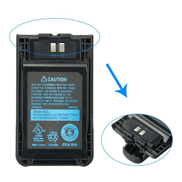 2X Replacement 1600mAh Li-ION Battery for Kenwood KNB-63L KNB-65L TK-2000K TK-3000K TK-U100 etc Two way Radio with Belt Clips - Image 4
