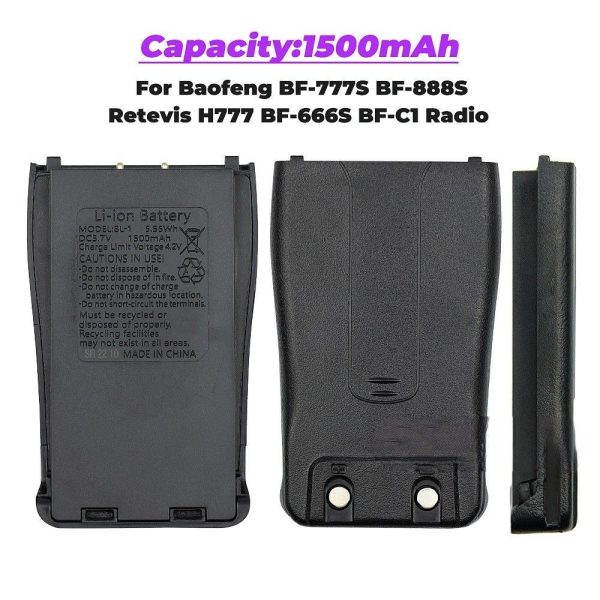 BAOFENG BF888S BL-1 1500mAh 3.7V Li-Ion Battery For Baofeng BF-888S BF-777S BF-666S Retevis H777 Two-Way Radio Battery - Image 3