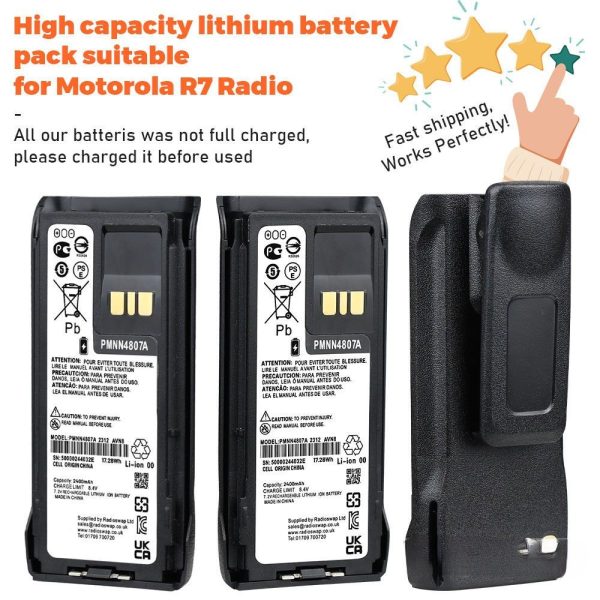 2400mAh PMNN4807A Spare Battery for Motorola R7 R7a MNN4808A PMNN4809 PMNN4810 Slim Li-ion Battery - Image 3