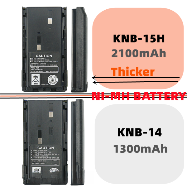 Rapid Desktop Charger KNB-15H 2100mAh Thicker Battery for Kenwood TK260 TK260G TK2100 TK360 TK370G TK3100 - Image 3