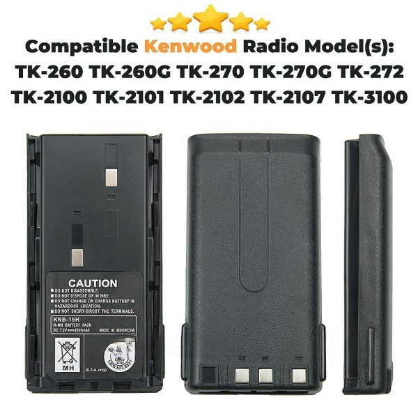 Rapid Desktop Charger KNB-15H 2100mAh Thicker Battery for Kenwood TK260 TK260G TK2100 TK360 TK370G TK3100 - Image 4