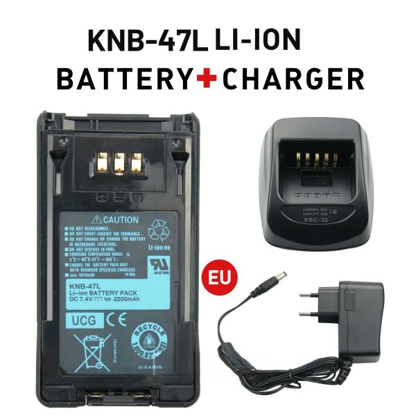 Battery Charger Desktop KNB-47L 2200mAh Battery for Kenwood TK-5220 TK-5320 NEXEDGE NX-200 NX-300 etc