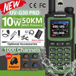 Baofeng UV-G30 Pro 2023 New Arrival Long Range Waterproof 50KM Real 10W USB-C Charge Portable 2-Way Radio