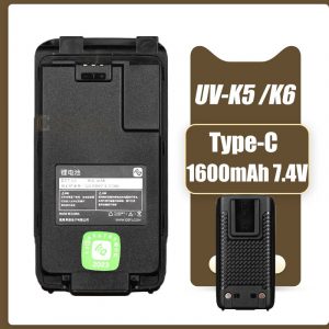 Rapid Rechargeable Battery for Quansheng UV-K6 UV-K5 UV-K58 Radio Spare Batteries Type-C Charger