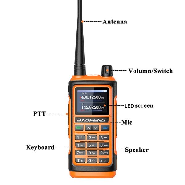 Baofeng UV-17 Plus V2 Walkie Talkie 10W Tri-Band 220-260mhz Wireless Copy Frequency Type-C Charge NOAA Waterproof FM Double Lamp - Image 6
