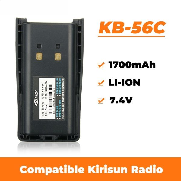 Replacement Battery for Kirisun FP-560 PT-560 KB-56C KBC-56C Li-Ion 1700mAh Spare Batteries