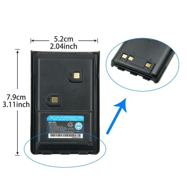 QB-26L 1500mAh Replacement Battery with belt clip for ALINCO DJ-500 DJ-10 DJ-100 DJ-289G DJ-A10 DJ-A11 DJ-A41 DJ-W100 DJ-W500 DJ-MD5 EBP-88H - Image 3