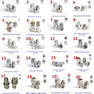 1Pcs UHF SO239 PL259 Female Mount Socket Connector SL16 UHF SO-239 PL-259 To N Type TNC UHF Male Female Adapter RF Copper Brass