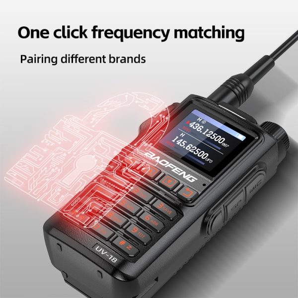 Baofeng UV18h Stopwatch Timing Tri-band VHF UHF 200-260 Mhz 1000 CHS 8800Mah one click Frequency Long Range Walkie Talkie - Image 4
