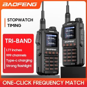 Baofeng UV18h Stopwatch Timing Tri-band VHF UHF 200-260 Mhz 1000 CHS 8800Mah one click Frequency Long Range Walkie Talkie
