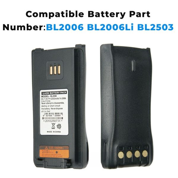 2000mAh BL2008 Battery for Hytera PD700/700S PD780 PD780G PD880 PD980 PD980(Thick) Radio Rapid Battery Charger - Image 2