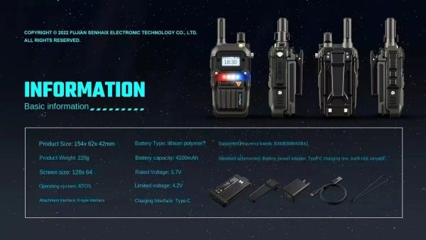 NEW 4G LTE Senhaix D32 LED Light Flashlight Dual SIM Card Wireless Walkie Talkie - Image 5