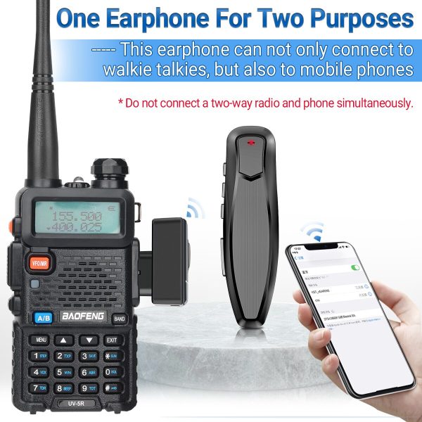Cell phone Walkie Talkie Wireless Bluetooth PTT Headset Earpiece Hands-free