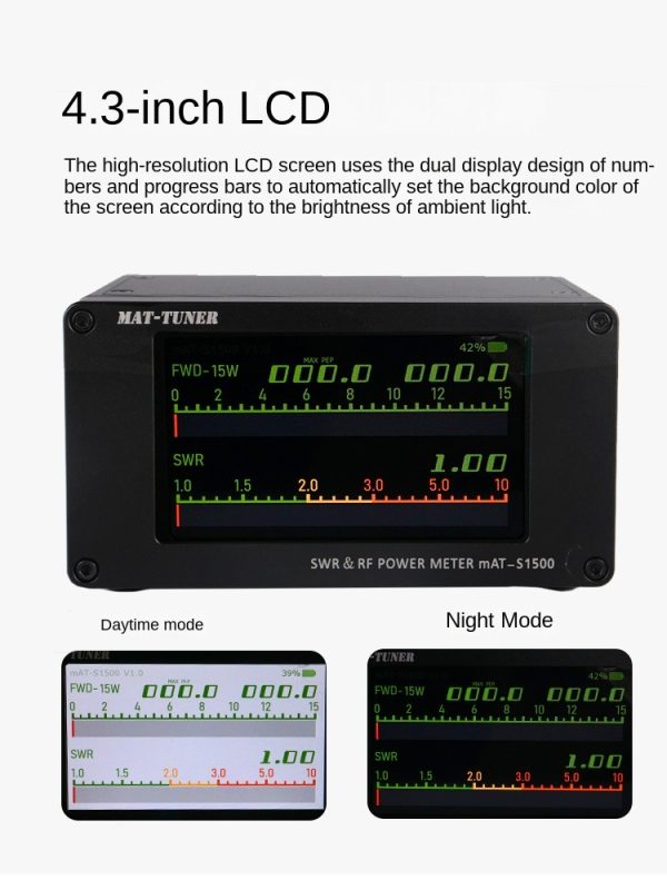 For Shortwave Radio Mat-Tuner MAT-S1500 Digital Standing Wave Meter SWR RF Power Meter - Image 4