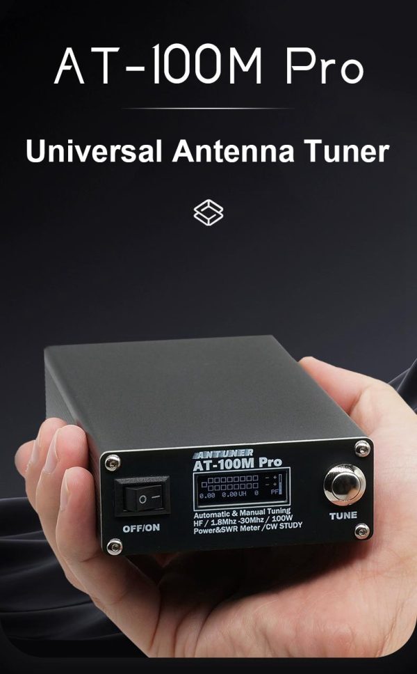 ANTUNER AT-100M Pro Universal Antenna Tuner for YAESU/ICOM/KENWOOD For HF Radios