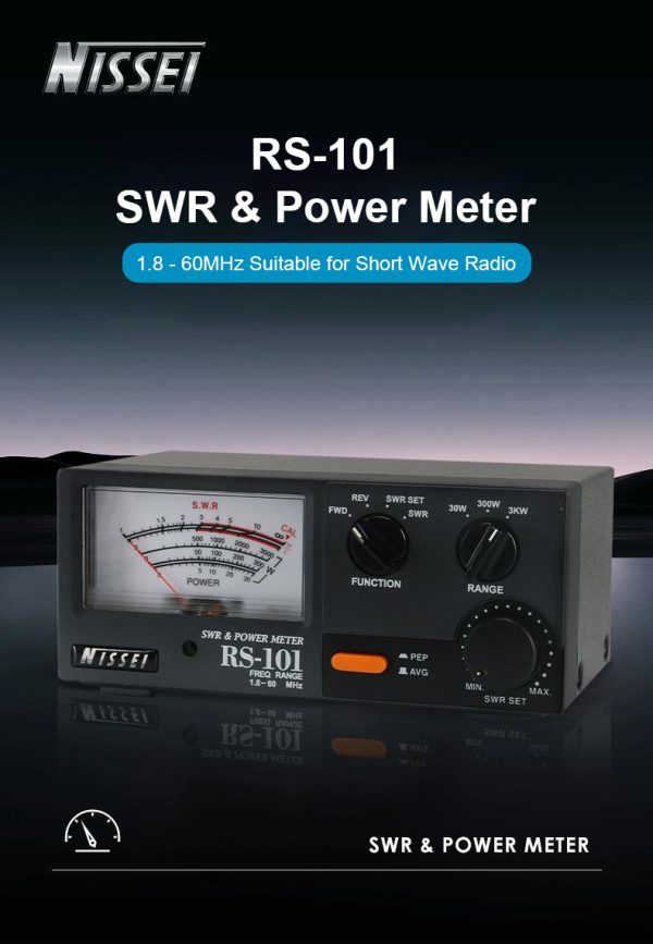 NISSEI RS-101 SWR Power Meter 3KW 1.8-60Mhz for Short Wave Radio