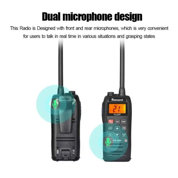Recent RS-39M VHF Marine Band IP-X7 Waterproof Handheld Walkie Talkie Transceiver Two Float Boat Vessel Talk Two Way Radio - Image 2