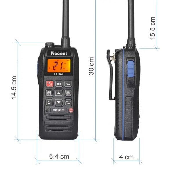 Recent RS-39M VHF Marine Band IP-X7 Waterproof Handheld Walkie Talkie Transceiver Two Float Boat Vessel Talk Two Way Radio - Image 5