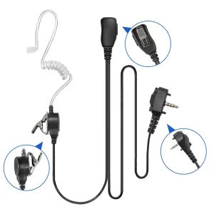 Vertex Portable Radios Air Acoustic Tube 2-Wire Surveillance Mic Headphone Earpiece