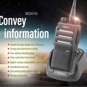 Hytera BD510 Double Time Slot VOX Wide Band IP54 Waterproof Dustproof and Shockproof Digital-Analog Compatibility Walkie Talkie