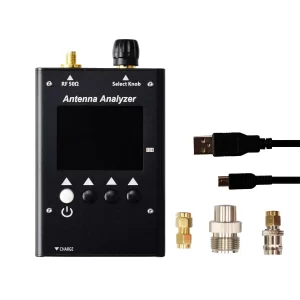 Surecom SA-250 132-173/200-260/400-519MHz Colour Graphic Antenna Analyzer S.W.R. SMA to BNC/SMA Adaptor with USB Charger Cable