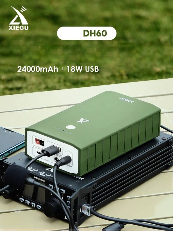 XIEGU DH60 24000mAh Outdoor Power Bank Supports Fast Charging for QRP Radio Handheld Walkie Talkie Cellphone