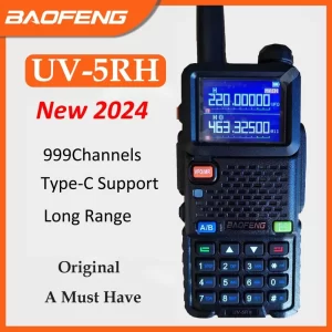 2024 Baofeng UV-5RH 136-174MHz 220-260MHz 400-520MHz Tri-Bands Two Way Radios
