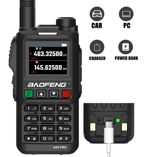 2024 Baofeng UV-G28 PRO 10W Walkie Talkie Waterproof Long RangeUHF VHF Four Band Portable Radio - Image 5