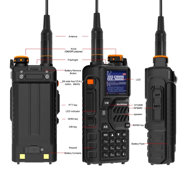 BF-K5 PLUS BAOFENG BF-K5plus NEW ARRIVAL UV-K5/UV-K6 Upgraded Version High Power/Long Range/Long Standby 12W High Capacity AM FM Two Way Radio Full Band - Image 6