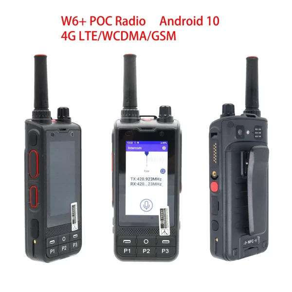 2024 NEW W6+ Walkie Talkie 4G Network Radio W6 PLUS Android 10 Unlock LTE/WCDMA/GSM POC Radio Work with Real PTT Zello with WIFI