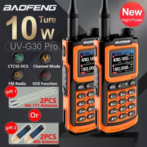 2Pack Baofeng UV-G30 PRO V2 Portable High Power Walkie Talkie Long Range FM TYPE-C Two Way Radio Ham CB Radio UV-16 UV5R UV17 21