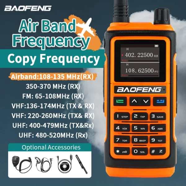 BaoFeng UV-17M Walkie Talkie Airband 6 Frequency Original Powerful Ham Type-c Charger Long Range UHF VHF Two Way Portable Radio - Image 2