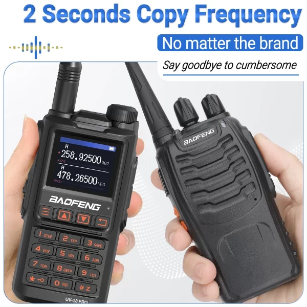 BaoFeng UV-18 PRO Multi Band 10W Walkie Talkie Wireless Copy Frequency Type-C Long Range NOAA 999CH Ham Two Way Radio - Image 3