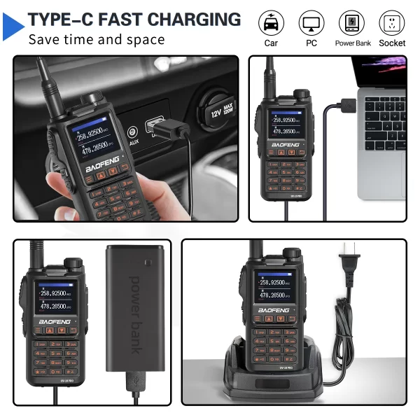 BaoFeng UV-18 PRO Multi Band 10W Walkie Talkie Wireless Copy Frequency Type-C Long Range NOAA 999CH Ham Two Way Radio - Image 4