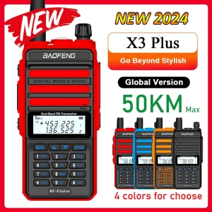 2024 NEW BaoFeng X3-Plus Tri-band Walkie Talkie 50KM Long Range Waterproof UHF/VHF Transceiver 76-108MHz Radio Transmitter