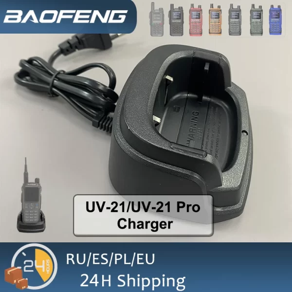 Desktop Charger for Baofeng UV-21/UV-21 Pro / UV-21 Pro V2 / UV-21R/ UV-18/UV18 i/ UV-i/ UV-18L/UV-G28/ UV-G28 Pro/ UV18H/UV18 Pro - Image 4