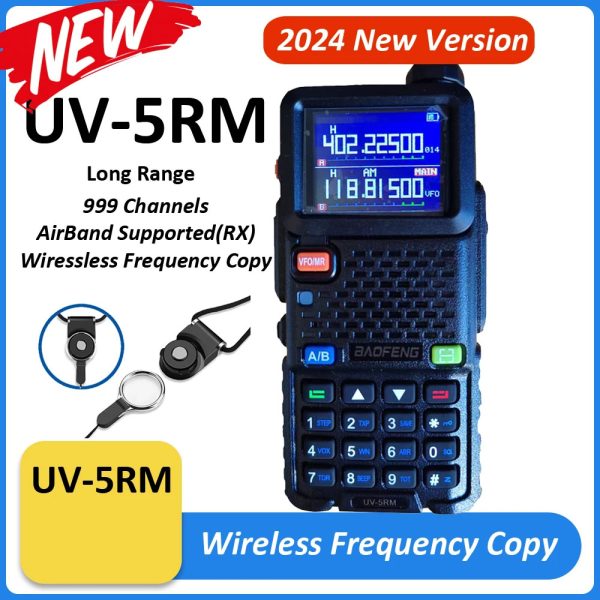 2024 New Version Baofeng UV-5RM Multi Band Portable Radio Air Band One Key Fast Frequency Copy