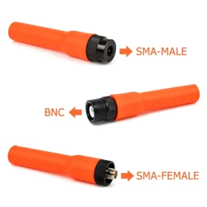 Orange SF-20 Short Antenna SMA Male/SMA Female/BNC Dual Band VHF UHF 144MHz/430MHz SF20 Soft Antenna for Baofeng Kenwood HYT TYT Walkie Talkie