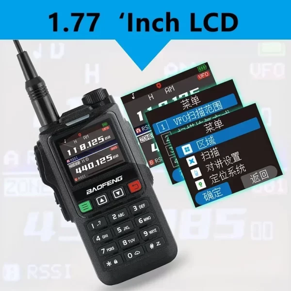 Baofeng UV18 Pro Max Walkie Talkie Six-Band GPS AM FM  Wireless Frequency Copy  1.77 inch LED and Updated UV-17 Pro GPS Ham Radio 8800 Mah - Image 4
