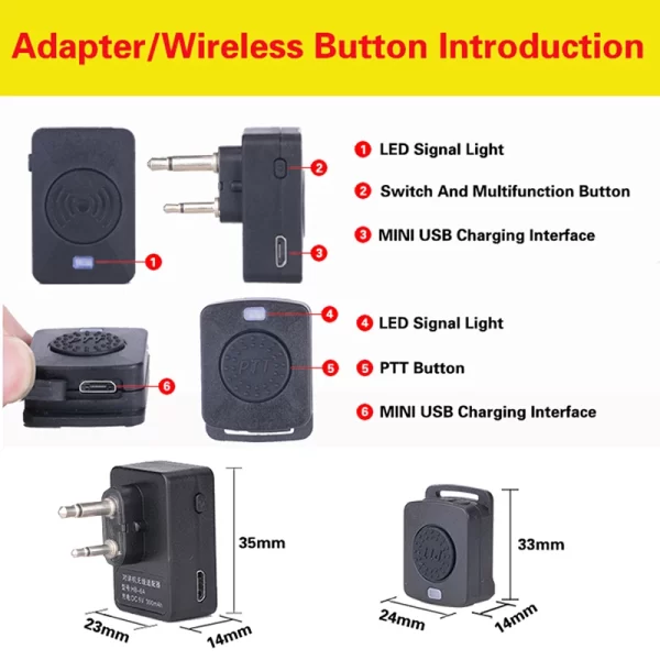 Finger PTT Bluetooth Headset Wireless BT Headphones For ICOM IC-V8 V80E V82 V85 F26 ETC For COBRA For MAXON  For VERTEX For RITRON Radio - Image 3