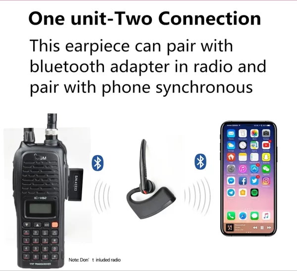 Bluetooth Earphone Finger PTT Wireless Headset For ICOM V82 V85 F3000 F3001 F4011 F3003 etc Radio - Image 2