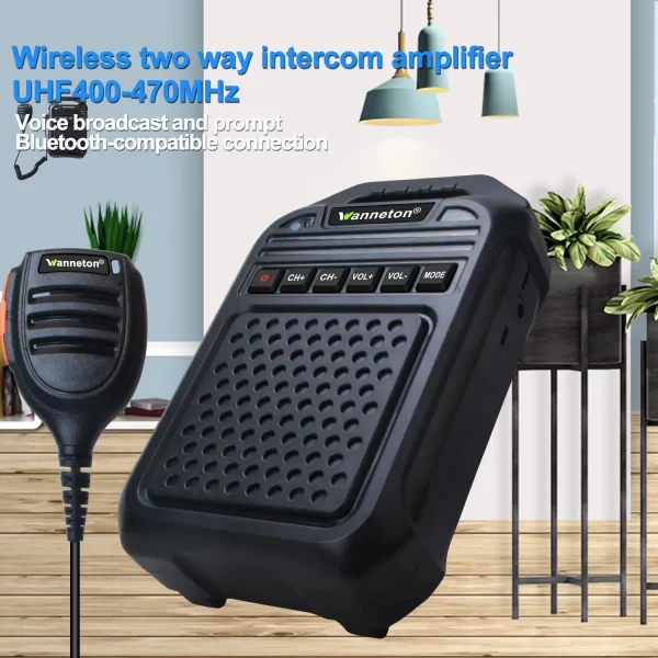 Walkie talkie UHF 400-470MHz Wireless two way intercom amplifier Remote Speaker Microphone TF Card Bluetooth-compatible connection Radio - Image 3