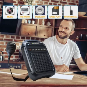 Walkie talkie UHF 400-470MHz Wireless two way intercom amplifier Remote Speaker Microphone TF Card Bluetooth-compatible connection Radio