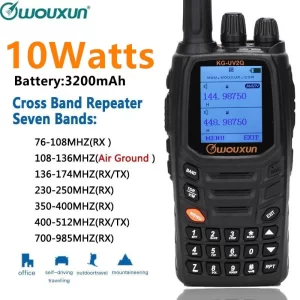 Wouxun KG-UV2Q 10W two way radio UV Dual Band Cross Band Repeater Seven Band RX FM Analogue Walkie talkie UHF VHF