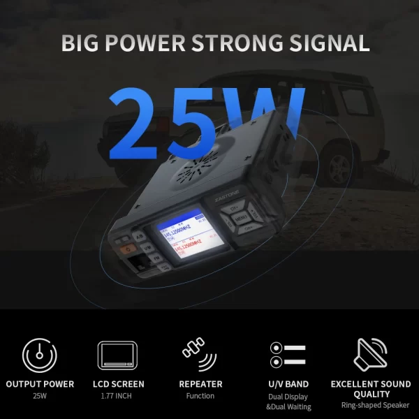 Zastone Z318 Dual-band UHF VHF Mini Vehicle Two way Radio - Image 4